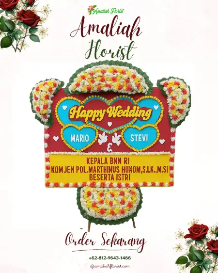 Papan Bunga Pernikahan Traju